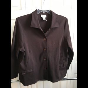 Talbots brown knit jacket